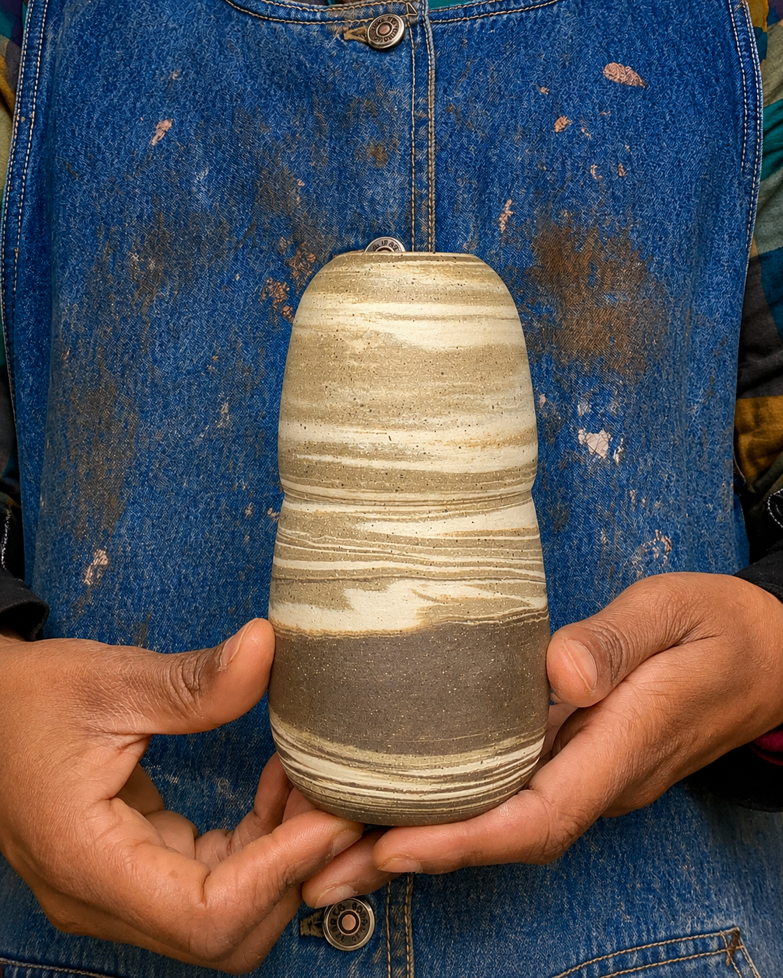 EARTH LINES: Marbled Clay Vase No12