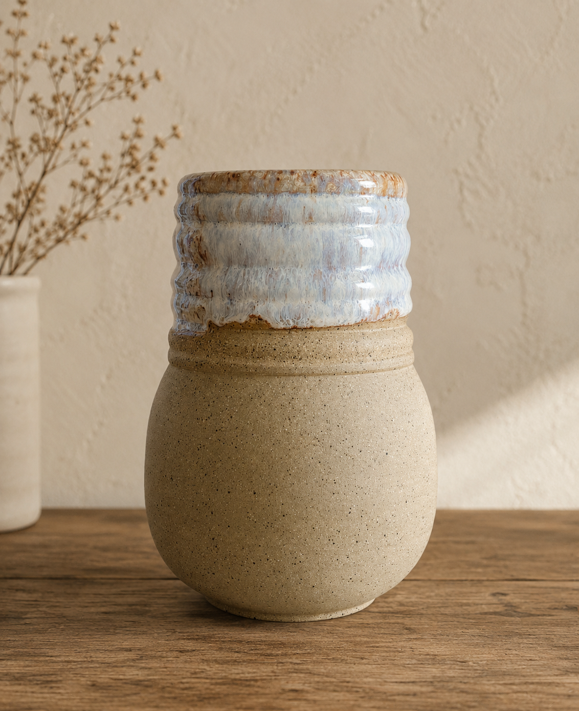 EARTH LINES: Tan Clay Vase No5