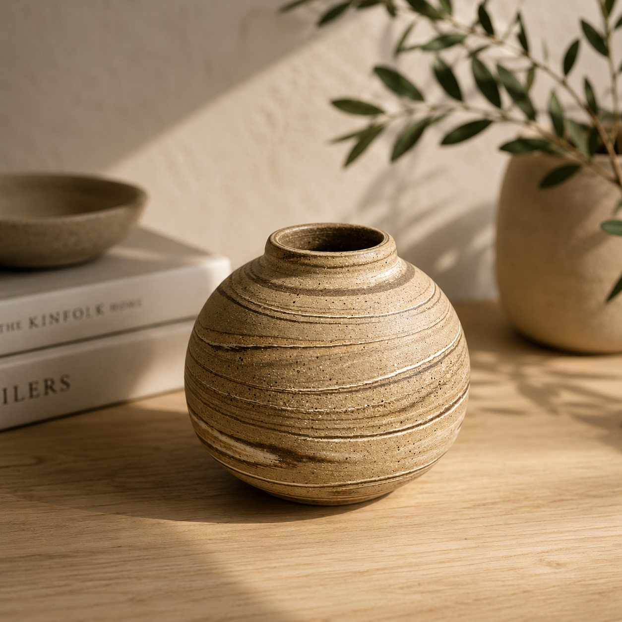 EARTH LINES: Marbled Clay Vase No19