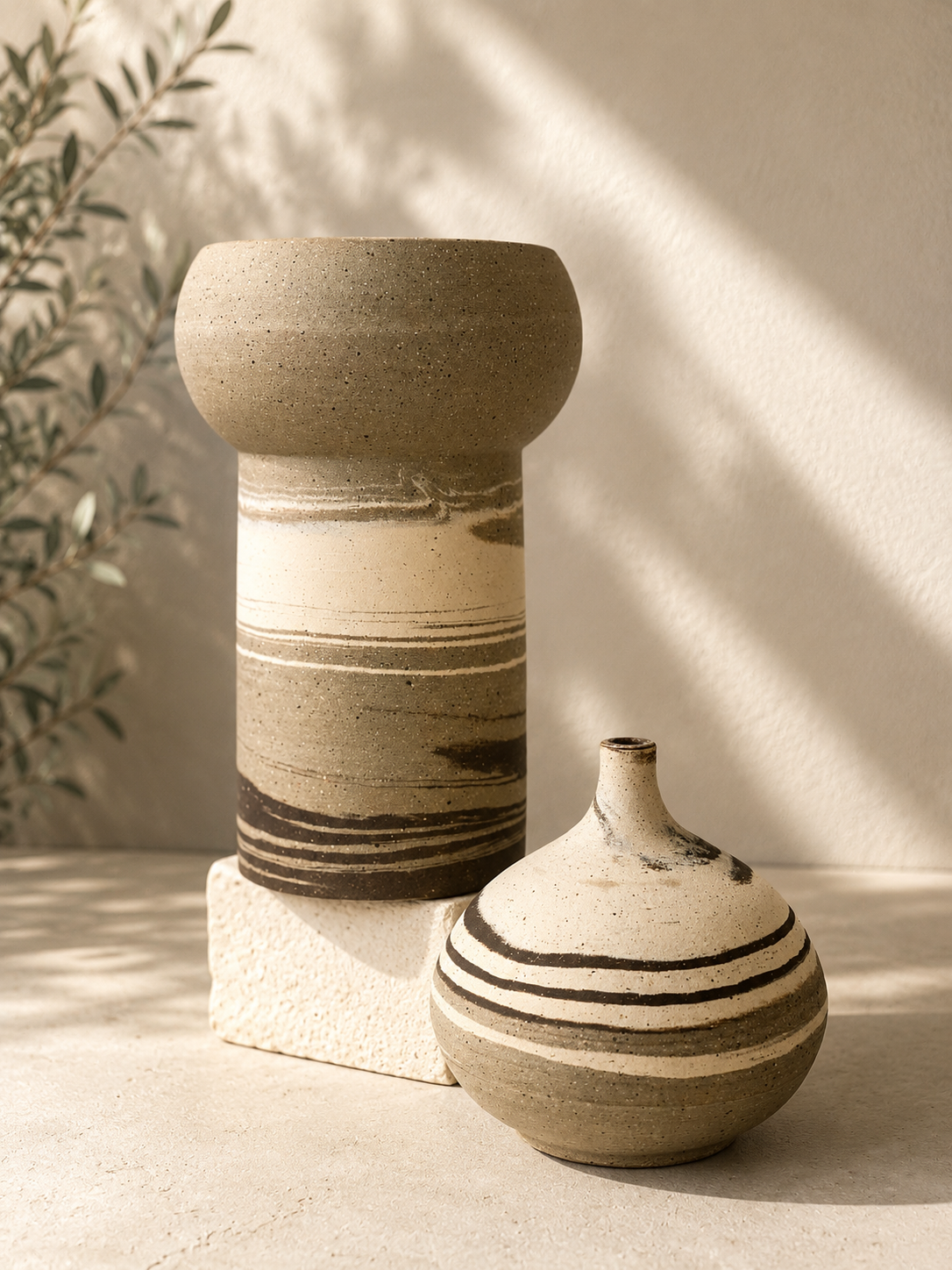 EARTH LINES: Marbled Clay Vase No10