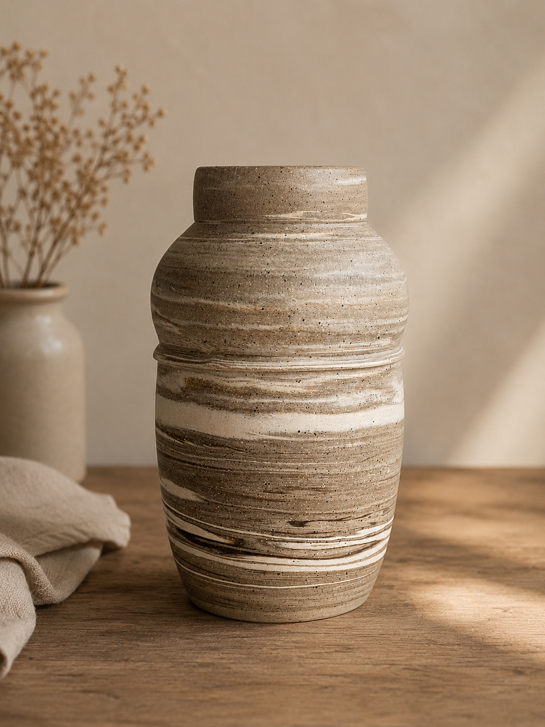 EARTH LINES: Marbled Clay Vase No6