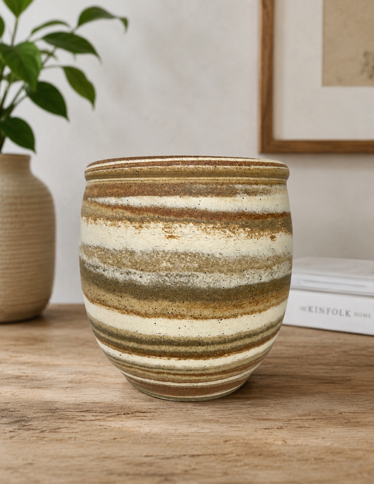 EARTH LINES: Marbled Clay Plant Holder No2