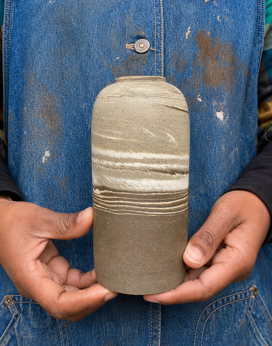 EARTH LINES: Marbled Clay Vase No11