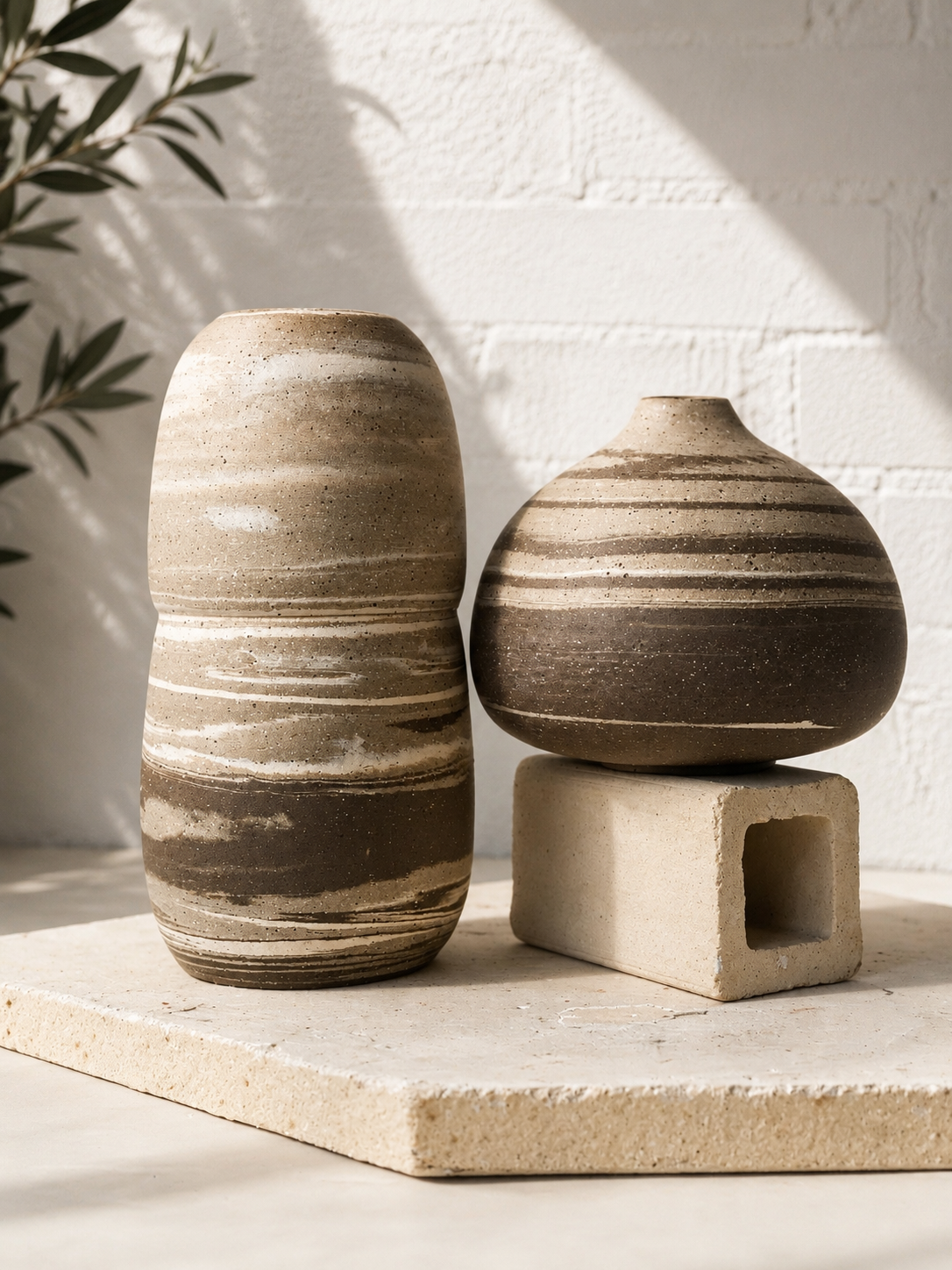 EARTH LINES: Marbled Clay Vase No12