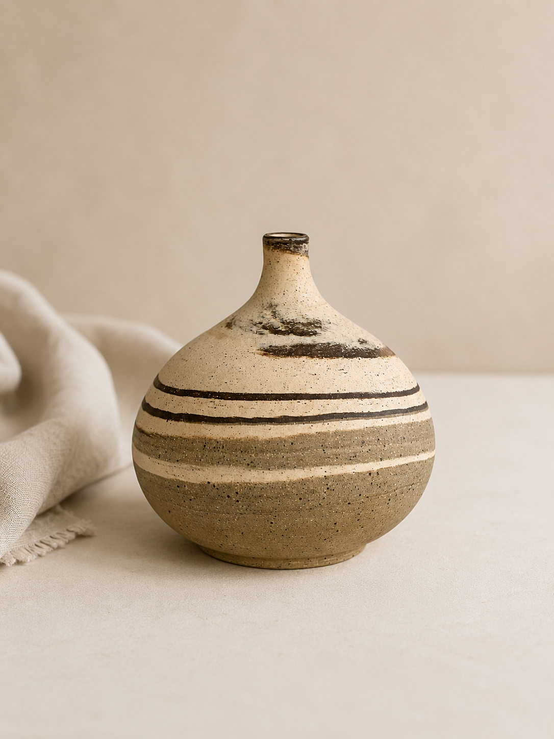 EARTH LINES: Marbled Clay Vase No17
