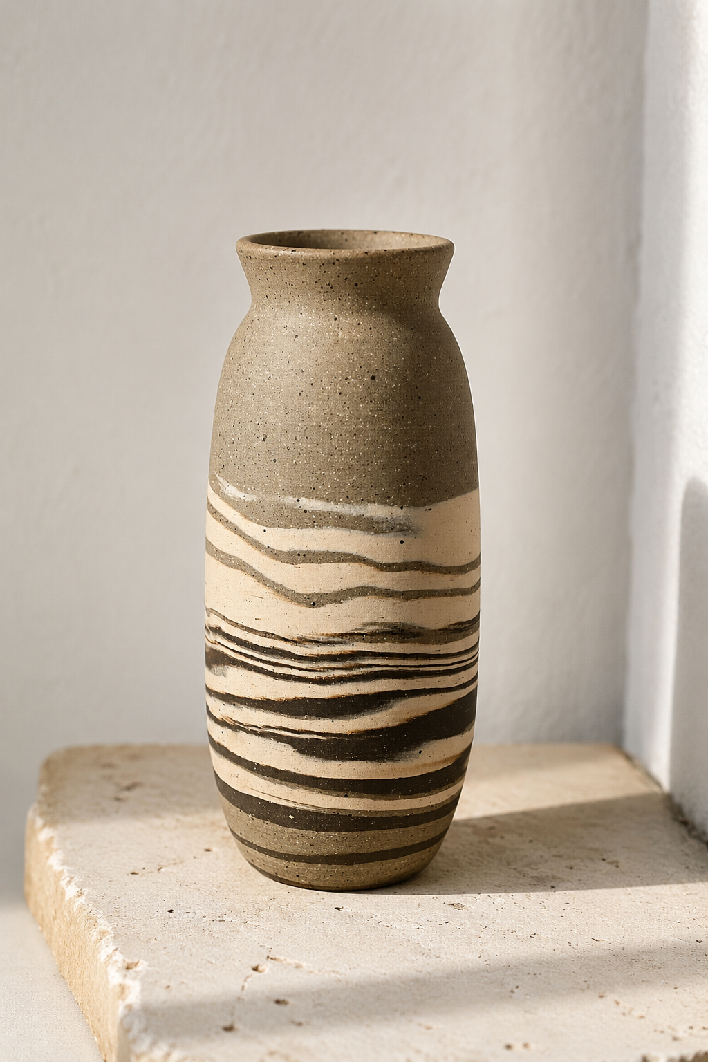 EARTH LINES: Marbled Clay Vase No15