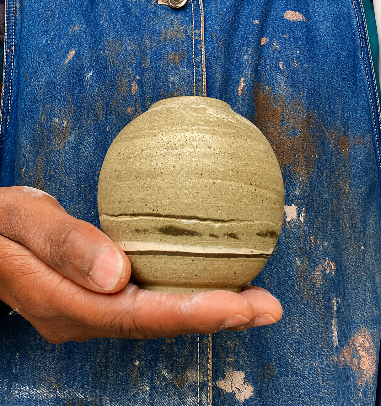 EARTH LINES: Marbled Clay Vase No23