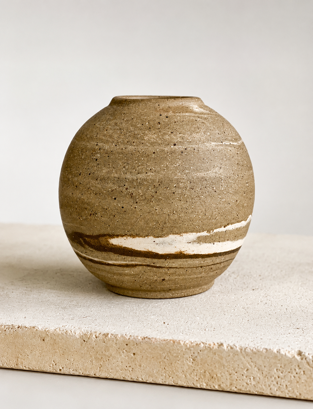 EARTH LINES: Marbled Clay Vase No23