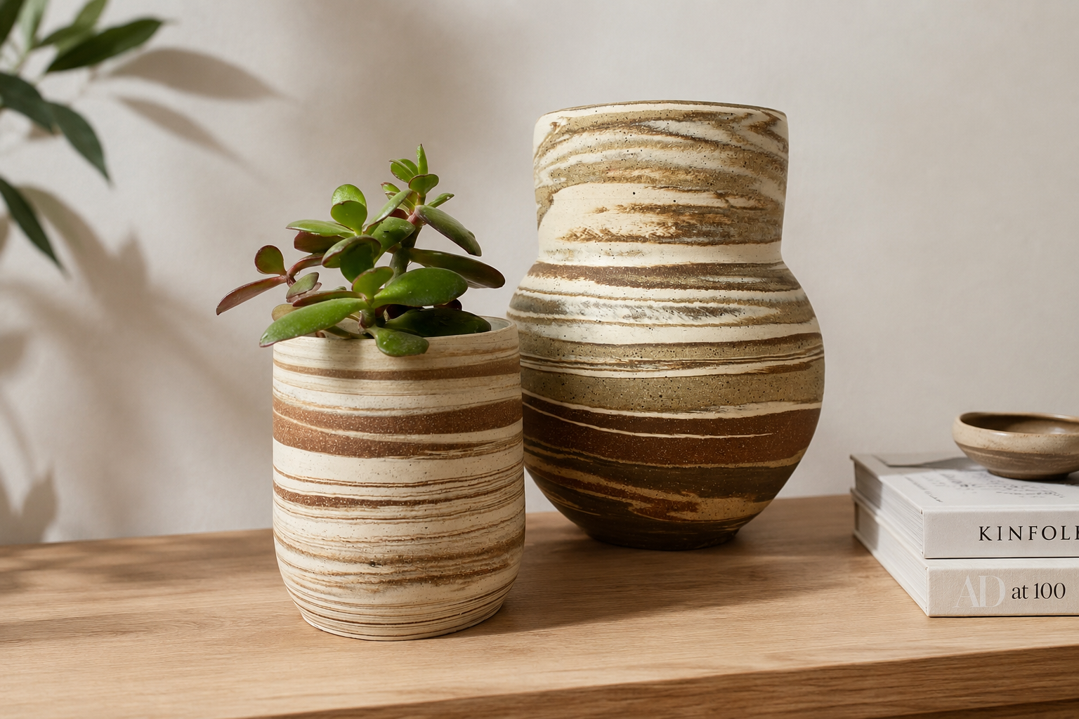 EARTH LINES: Marbled Clay Plant Holder No4 – shanabpottery