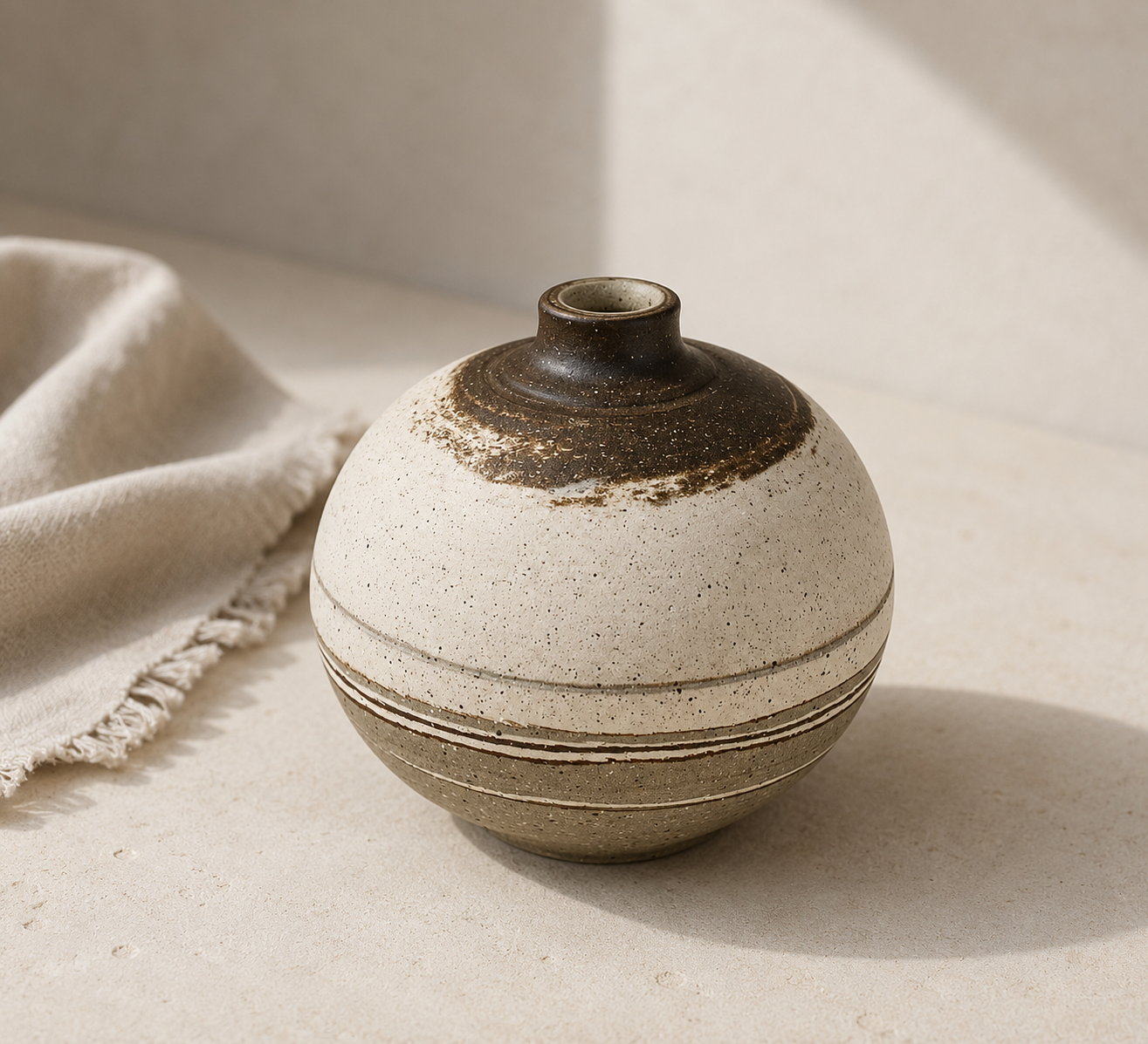 EARTH LINES: Marbled Clay Vase No18