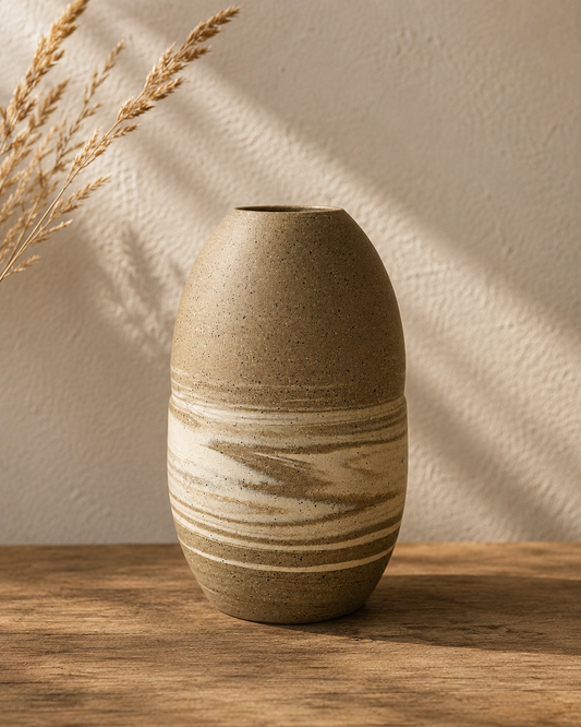 EARTH LINES: Marbled Clay Vase No9