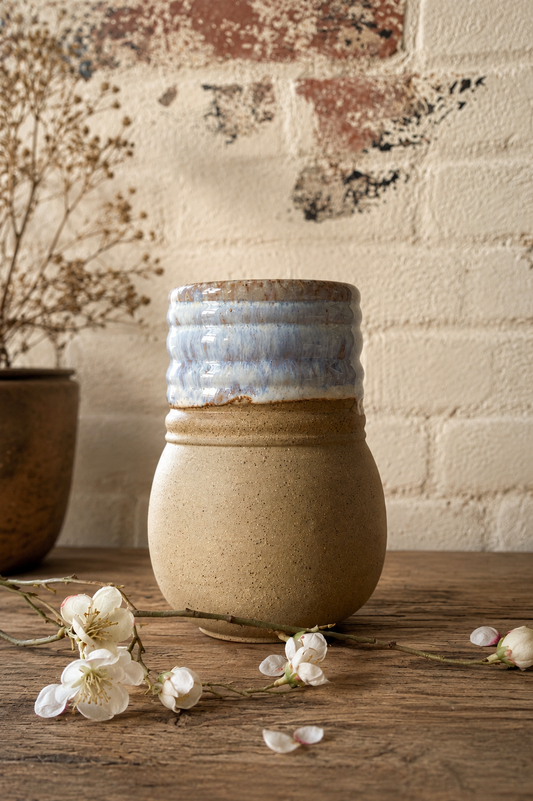 EARTH LINES: Tan Clay Vase No5