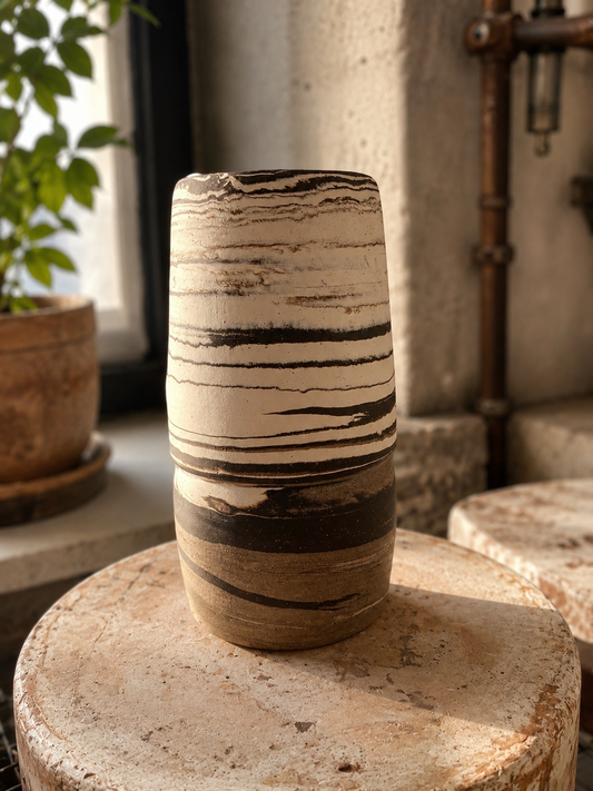 EARTH LINES: Marbled Clay Vase No2