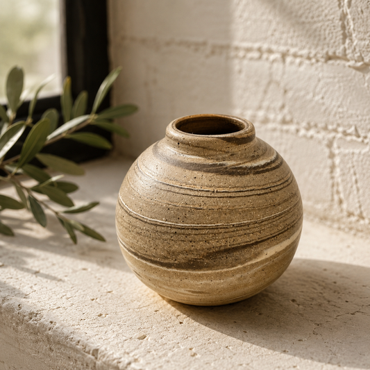EARTH LINES: Marbled Clay Vase No19
