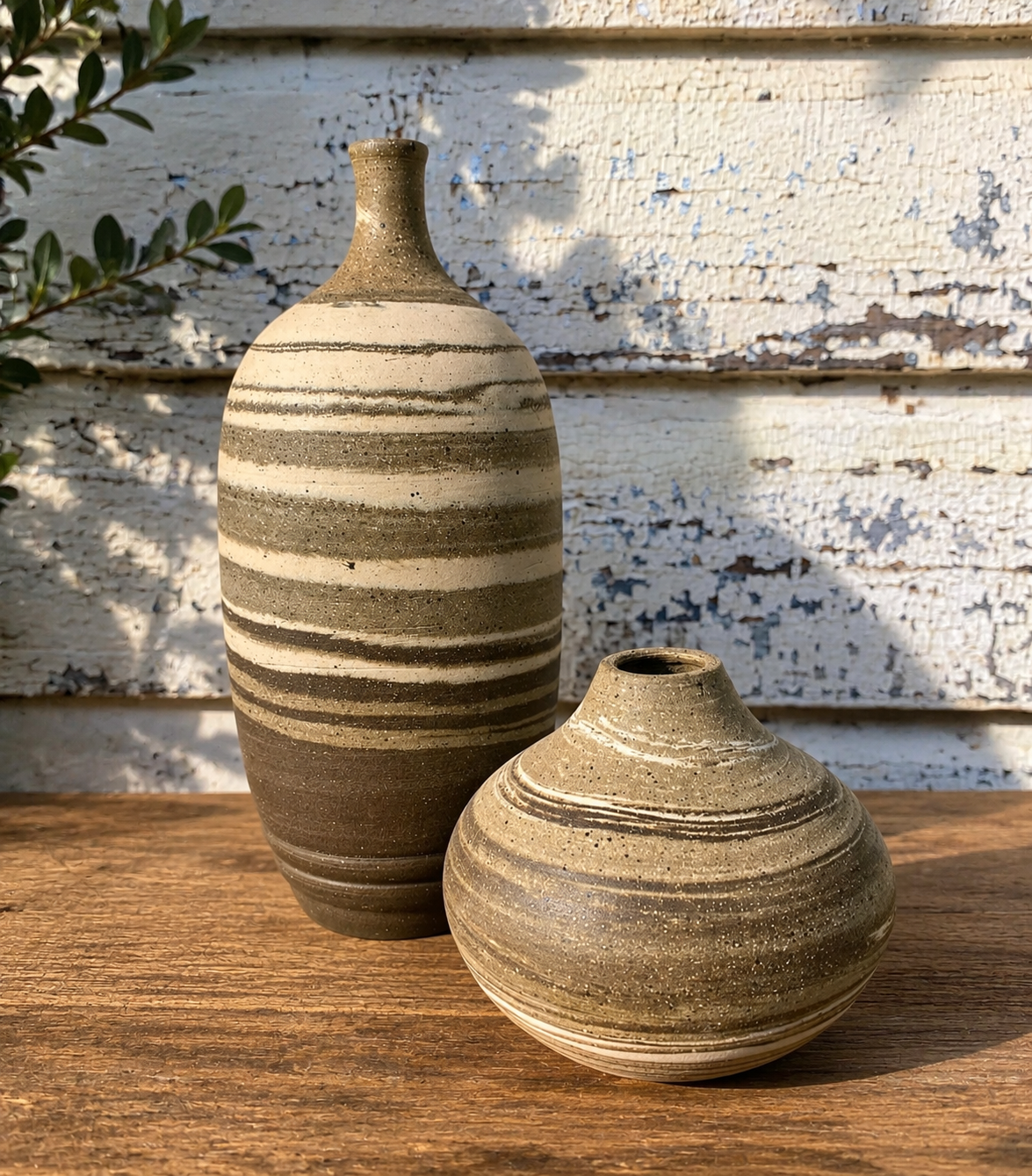 EARTH LINES: Marbled Clay Vase No14