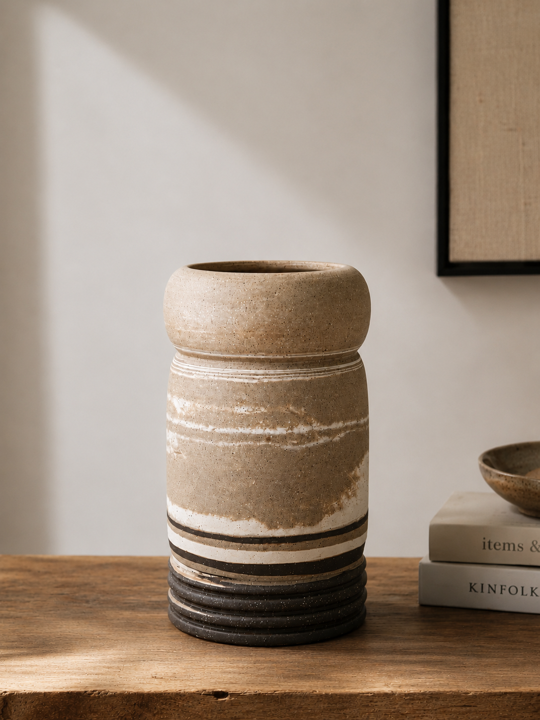 EARTH LINES: Marbled Clay Vase No3