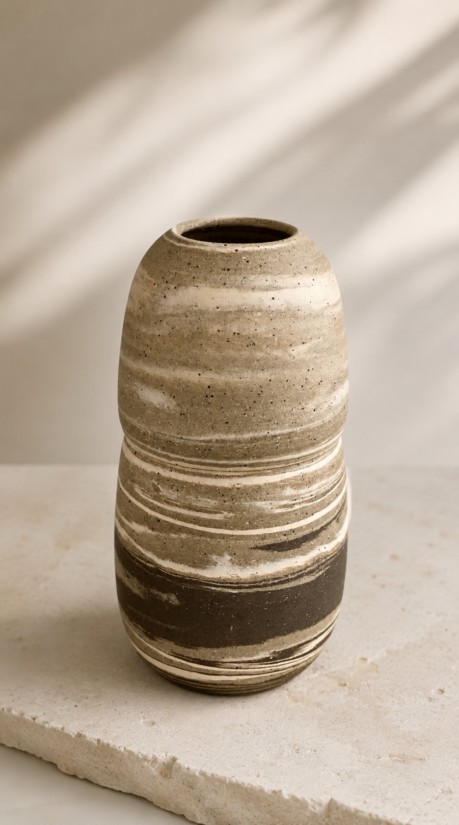 EARTH LINES: Marbled Clay Vase No12