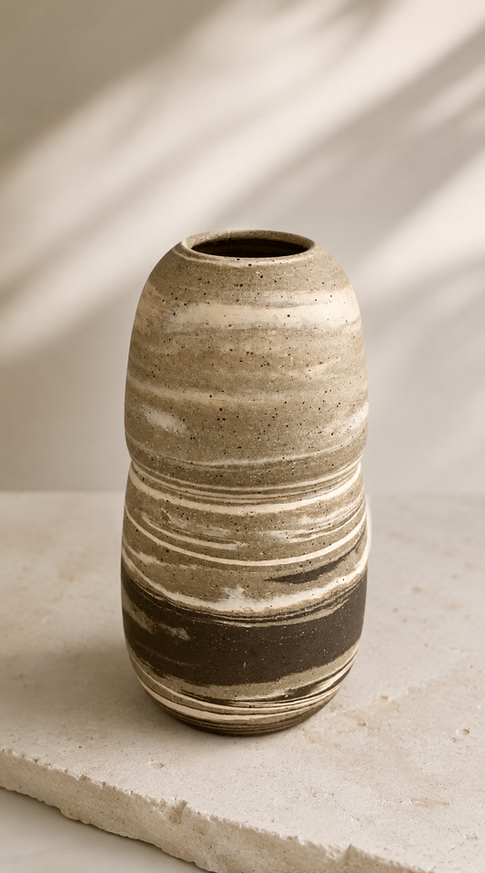 EARTH LINES: Marbled Clay Vase No12
