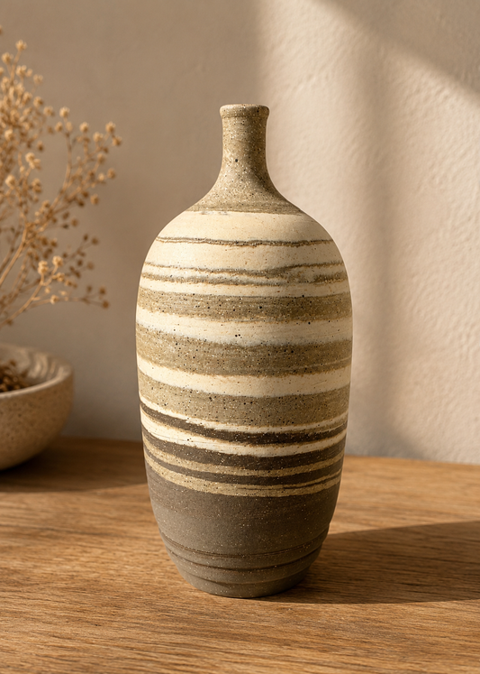 EARTH LINES: Marbled Clay Vase No14