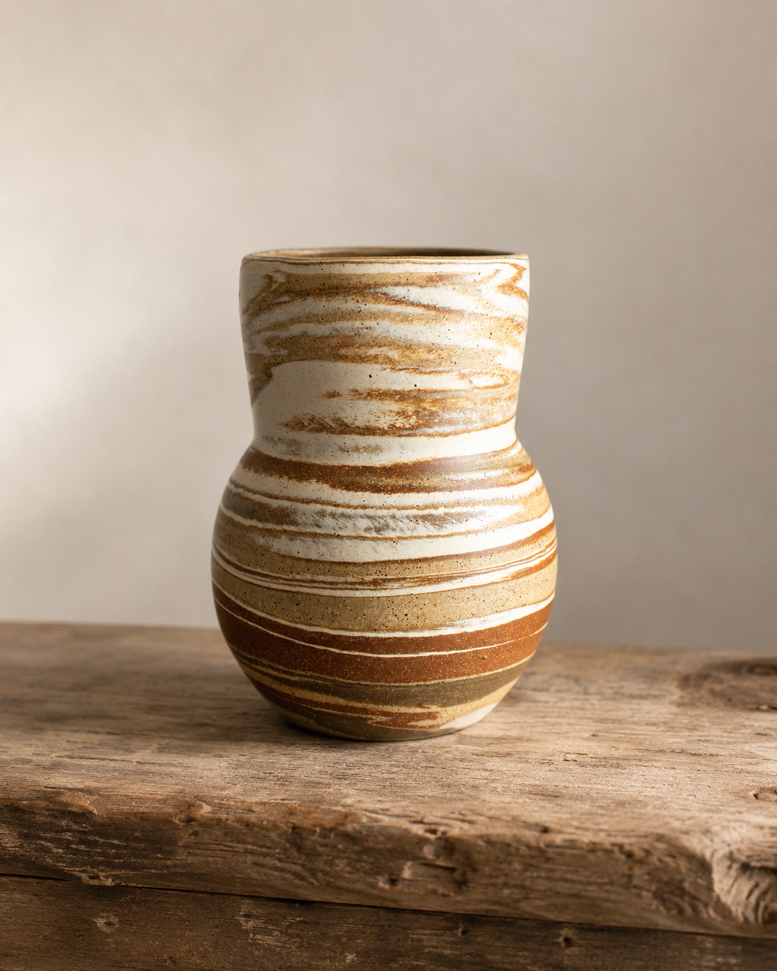 EARTH LINES: Marbled Clay Vase No25