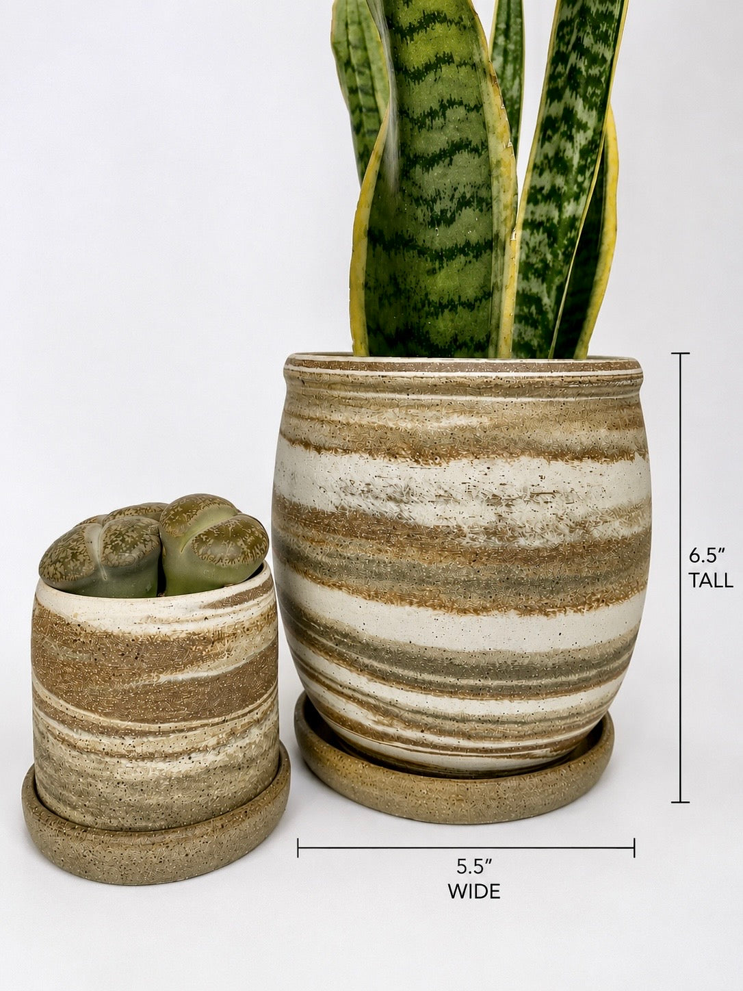 EARTH LINES: Marbled Clay Plant Holder No2