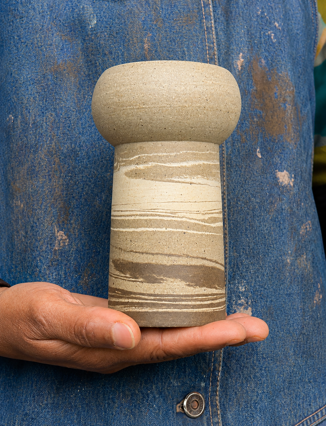 EARTH LINES: Marbled Clay Vase No10