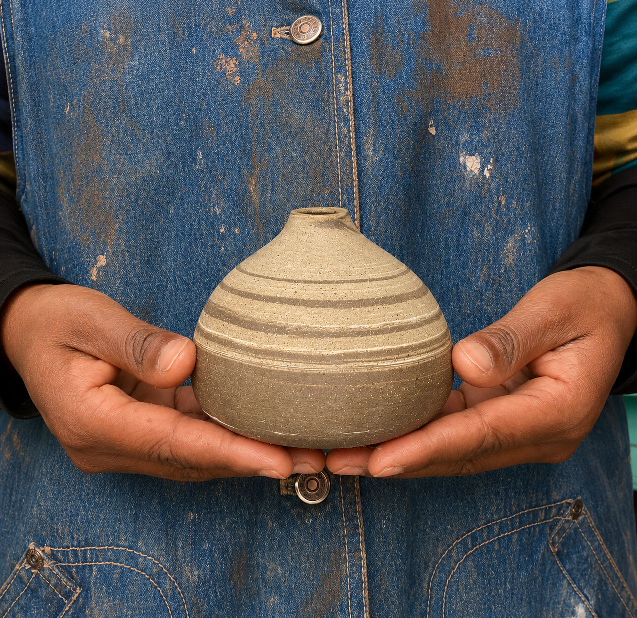 EARTH LINES: Marbled Clay Vase No21