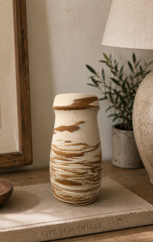 EARTH LINES: Marbled Clay Vase No28