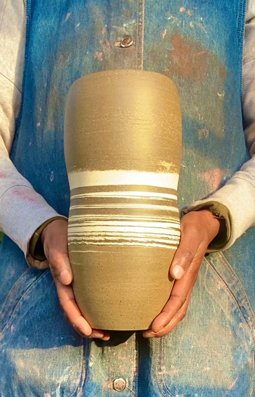 EARTH LINES: Set of Marbled Clay Vases