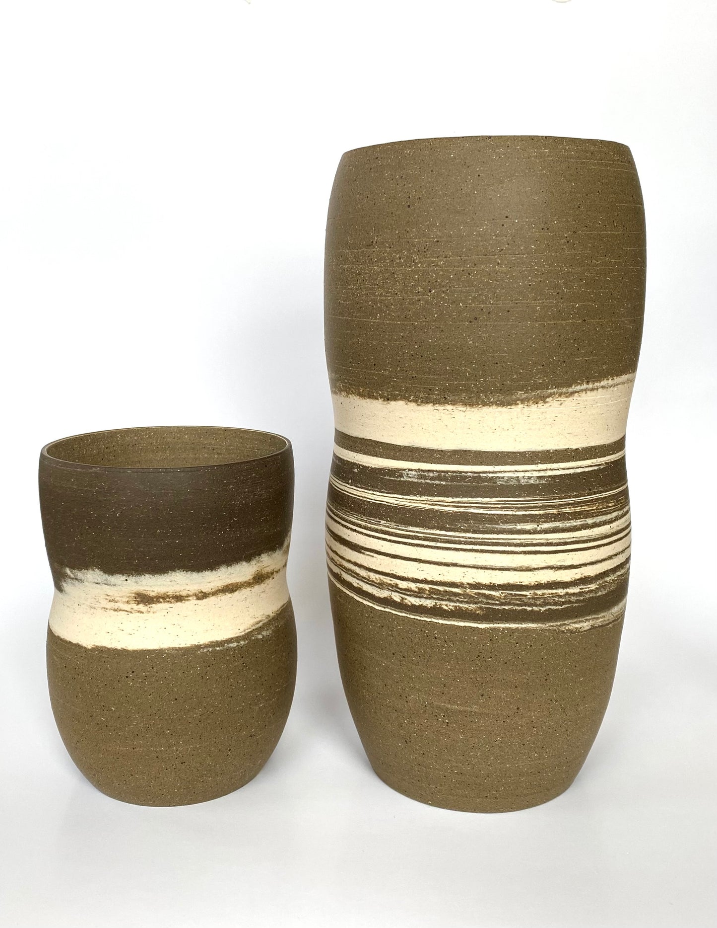 EARTH LINES: Set of Marbled Clay Vases