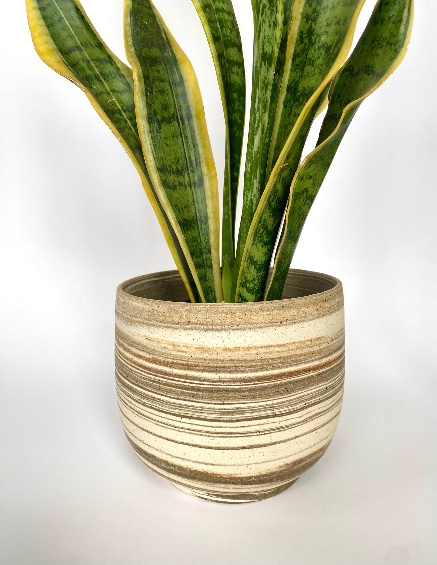EARTH LINES: Marbled Clay Plant Holder No3