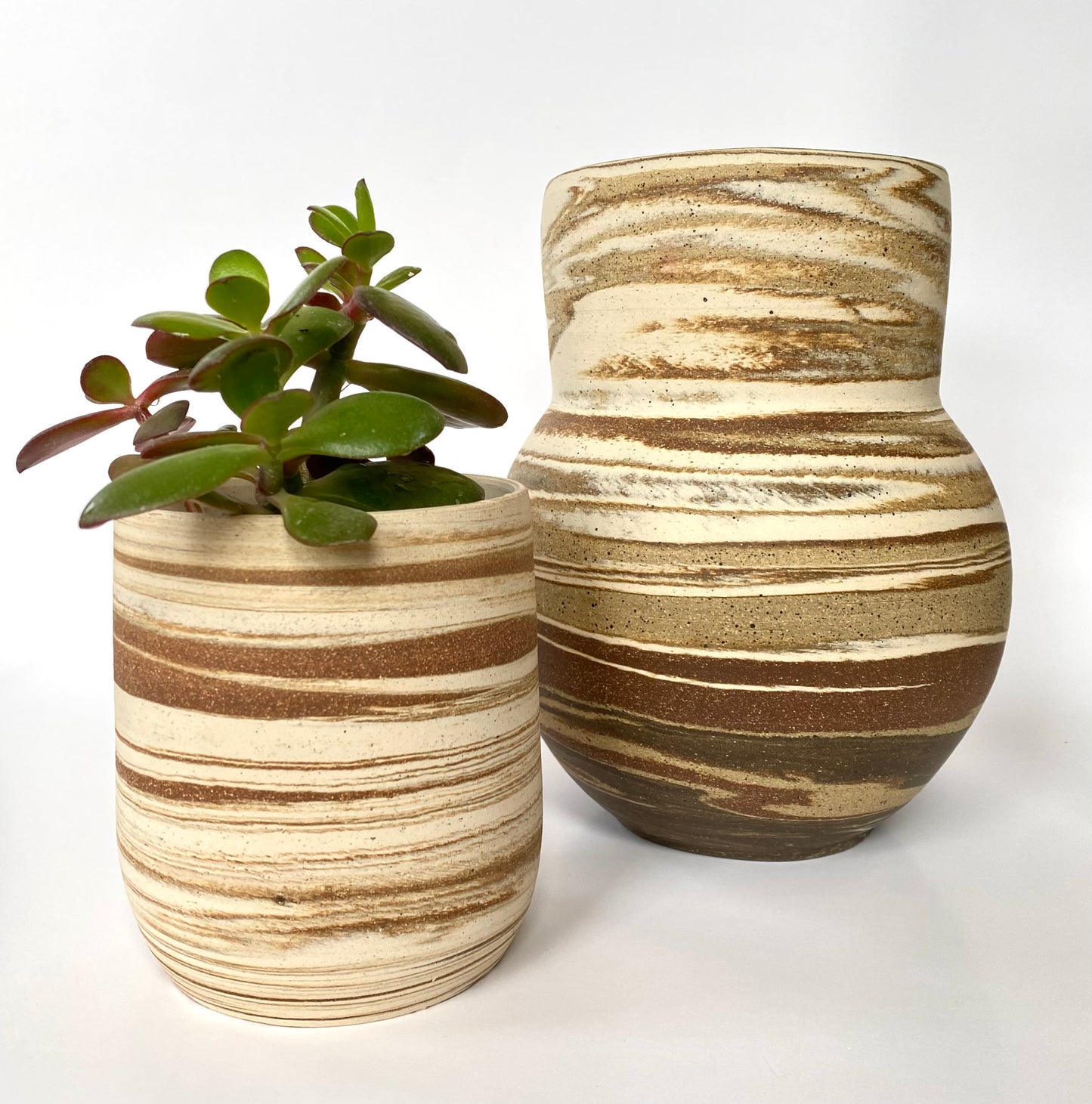 EARTH LINES: Marbled Clay Vase No25